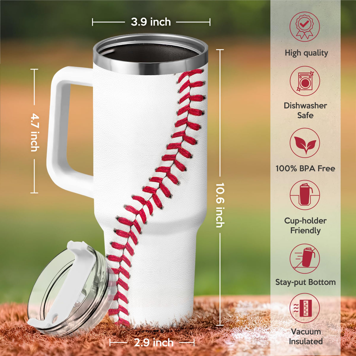 SANDJEST 40oz tumbler with straw supports convenient sipping during activities