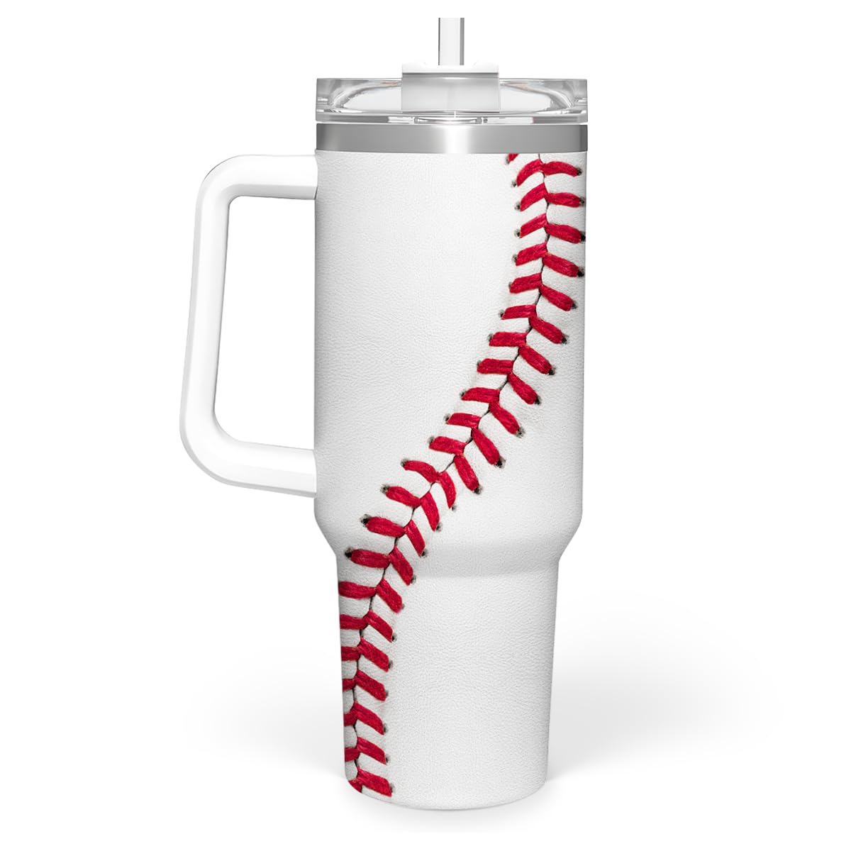 SANDJEST baseball tumbler with handle for easy portable hydration on the go