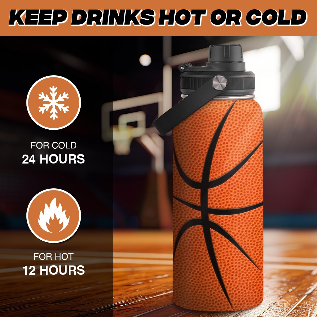 SANDJEST basketball bottle in hand during workout demonstrates ergonomic grip and easy drinking