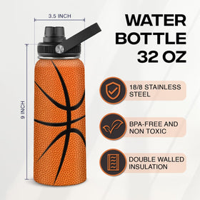 SANDJEST basketball bottle top cap close-up highlights spill-proof design for workouts