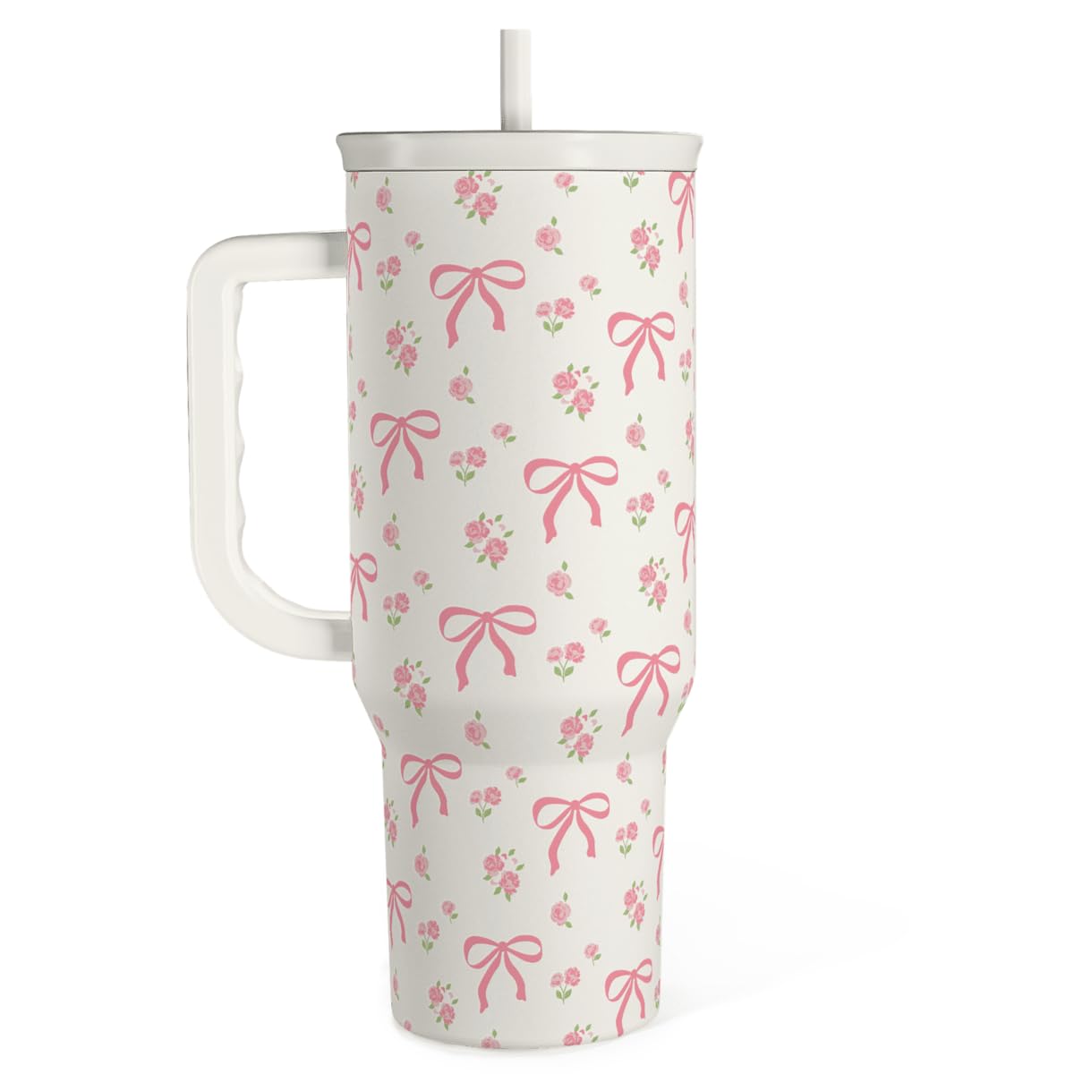 SandJest Bow 40oz tumbler with handle for on-the-go hydration