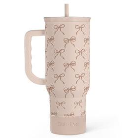 Sandjest Bow tumbler with handle and straw for on the go hydration