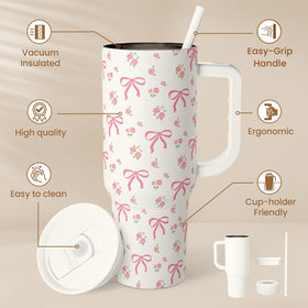 SandJest Bow tumbler with slider lid for controlled sipping