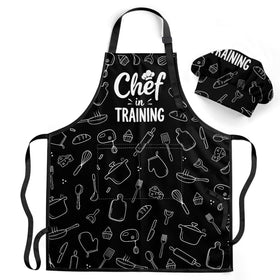 SANDJEST Chef in Training apron with pocket for kids, ready for cooking activities