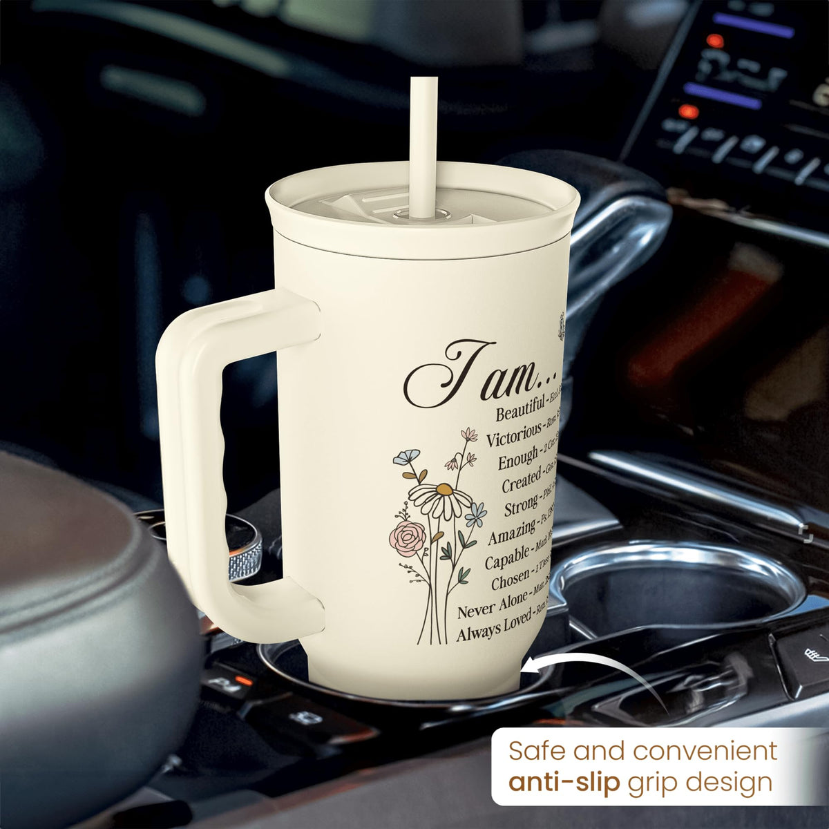 SANDJEST Christian gift idea tumbler, perfect for Christmas or birthdays.