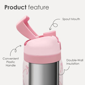 SANDJEST Coquette Bow bottle push-button lid enables spill-free sipping on the go