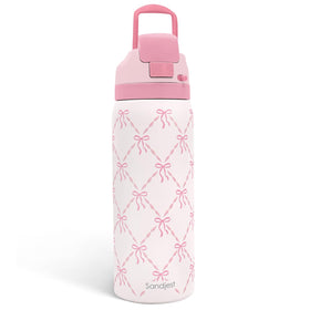 SANDJEST Coquette Bow pattern closeup showcases a cheerful design for daily hydration