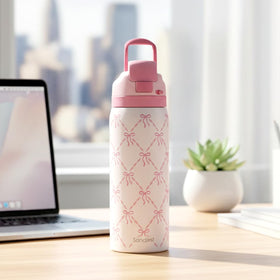 SANDJEST Coquette Bow bottle travel-ready design for adventures