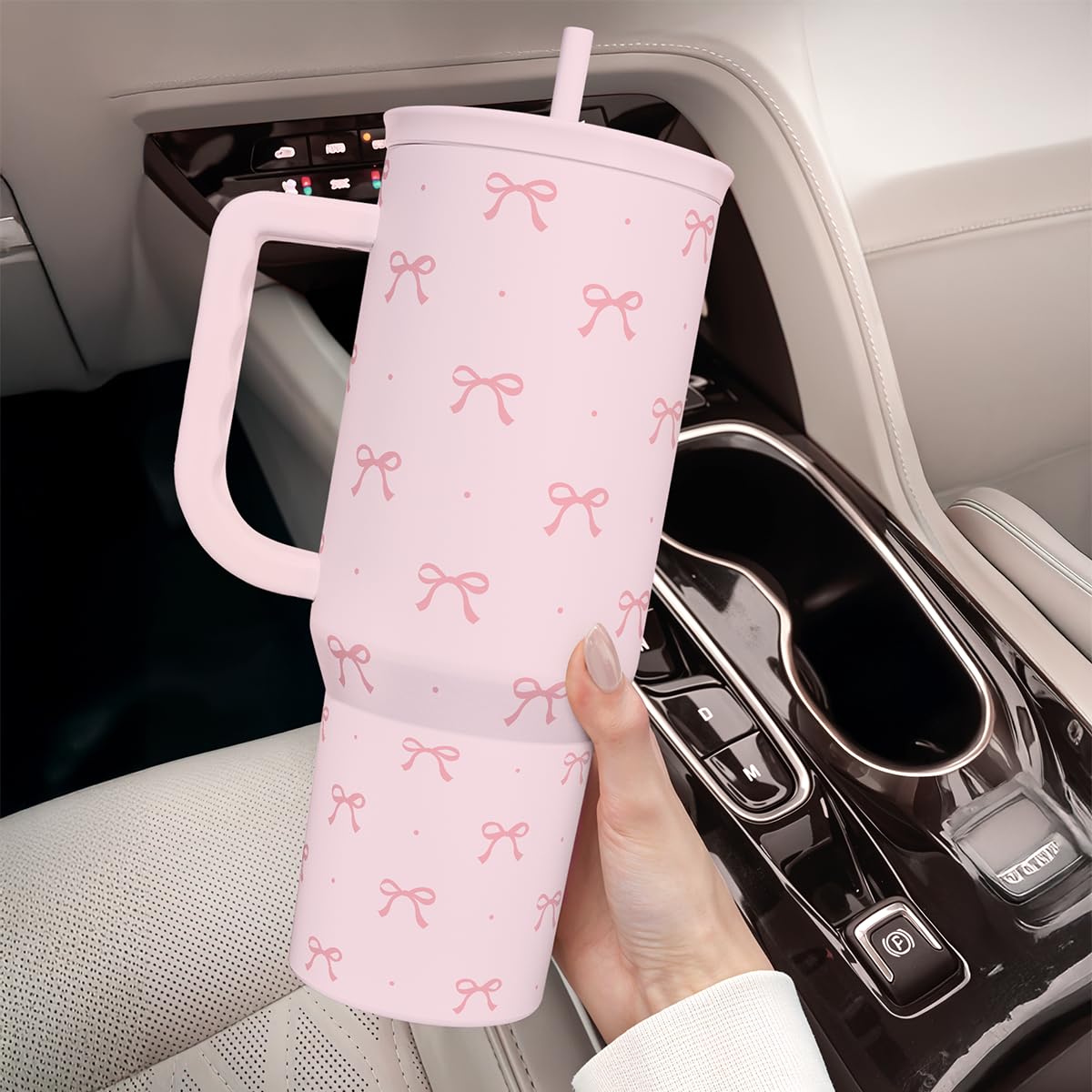 SANDJEST Coquette Bow tumbler gift packaging suggests thoughtful present