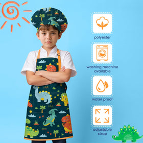 SANDJEST Dinosaur Apron made of durable polyester for messier cooking