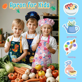 SANDJEST Dinosaur Apron supports creative play with pockets and bright print