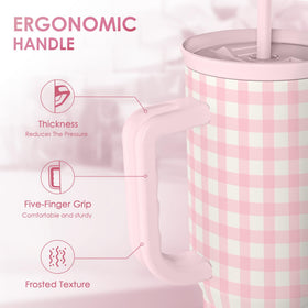 SANDJEST double-walled stainless steel 40oz keeps drinks cold or hot during daily routines.