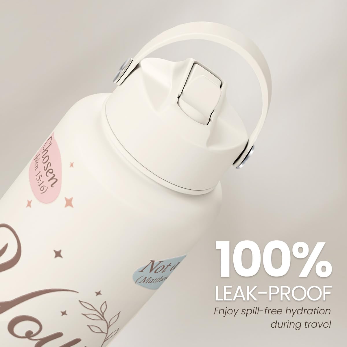 SANDJEST ergonomic grip water bottle for comfortable one-handed use