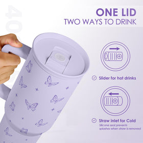 SANDJEST gift-ready tumbler with butterfly style appeals to women and teens.