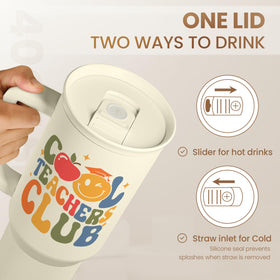 SANDJEST Handle Travel Cup lifestyle shot highlights on-the-go hydration.