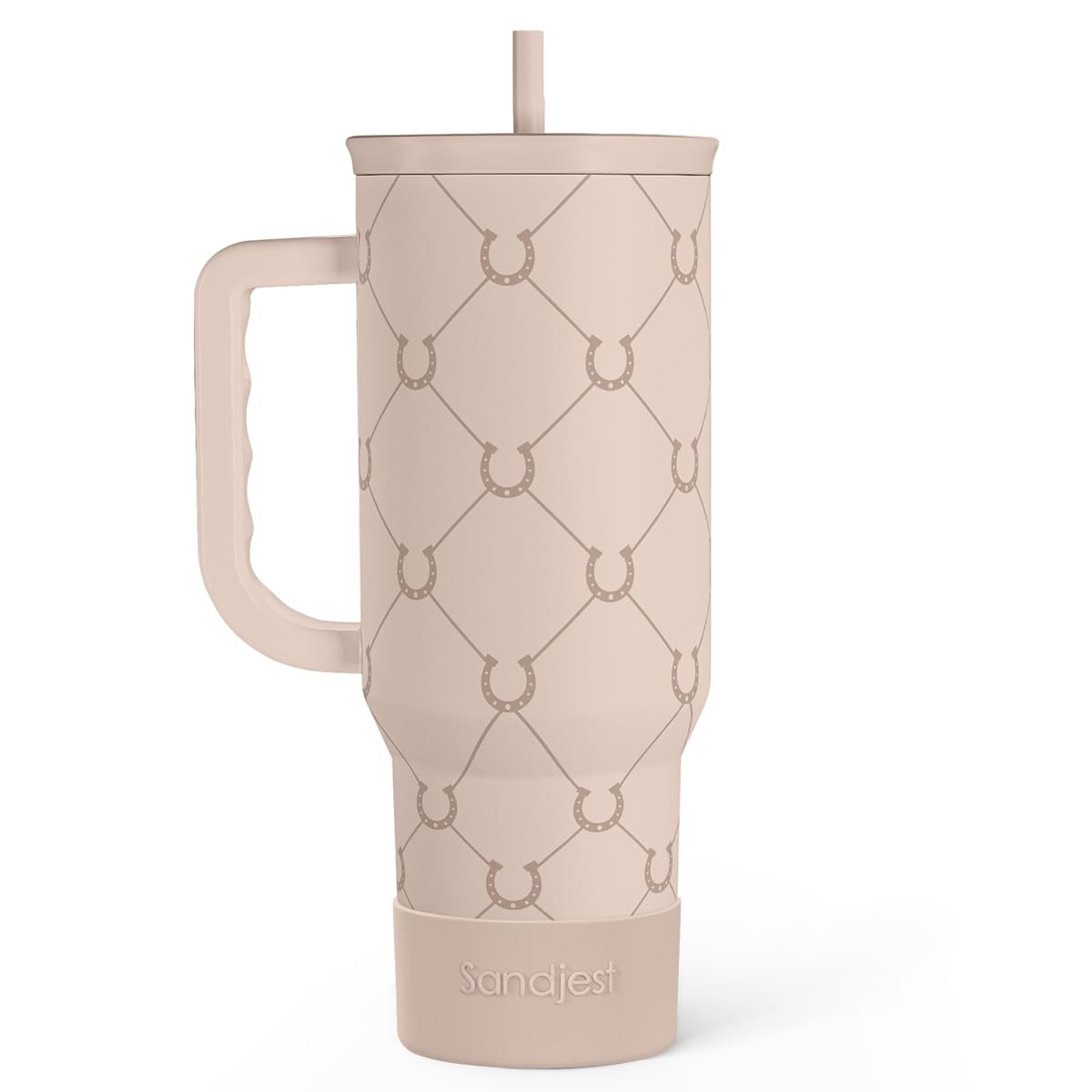 SANDJEST horse tumbler with handle for easy carry on the go.