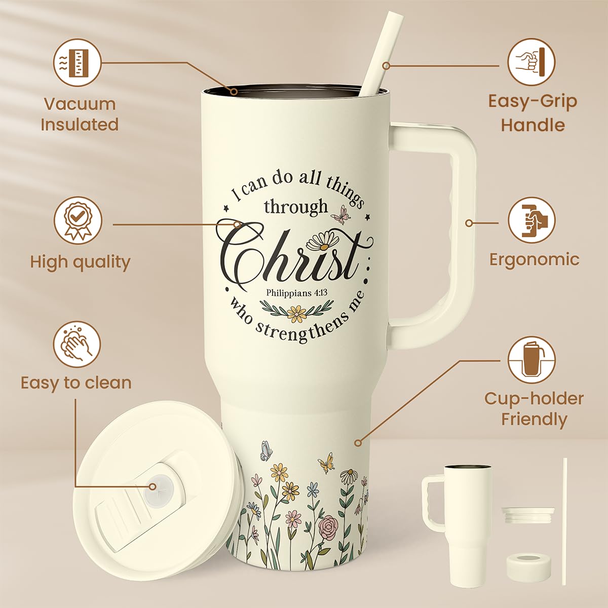 SANDJEST inspirational gift for women tumbler for daily routines and gifting.