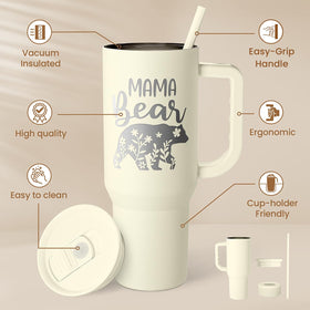 SANDJEST insulated stainless 40oz tumbler maintains temperature for hours