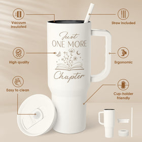SANDJEST just-one-more-chapter-tumbler-handle is ideal for long reading sessions.