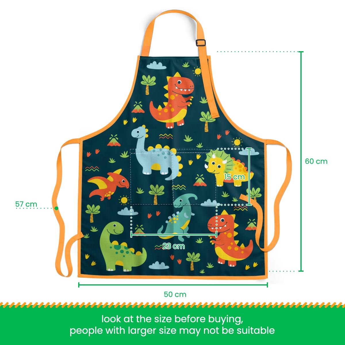 SANDJEST Kid Apron with adjustable neck strap for comfortable wear