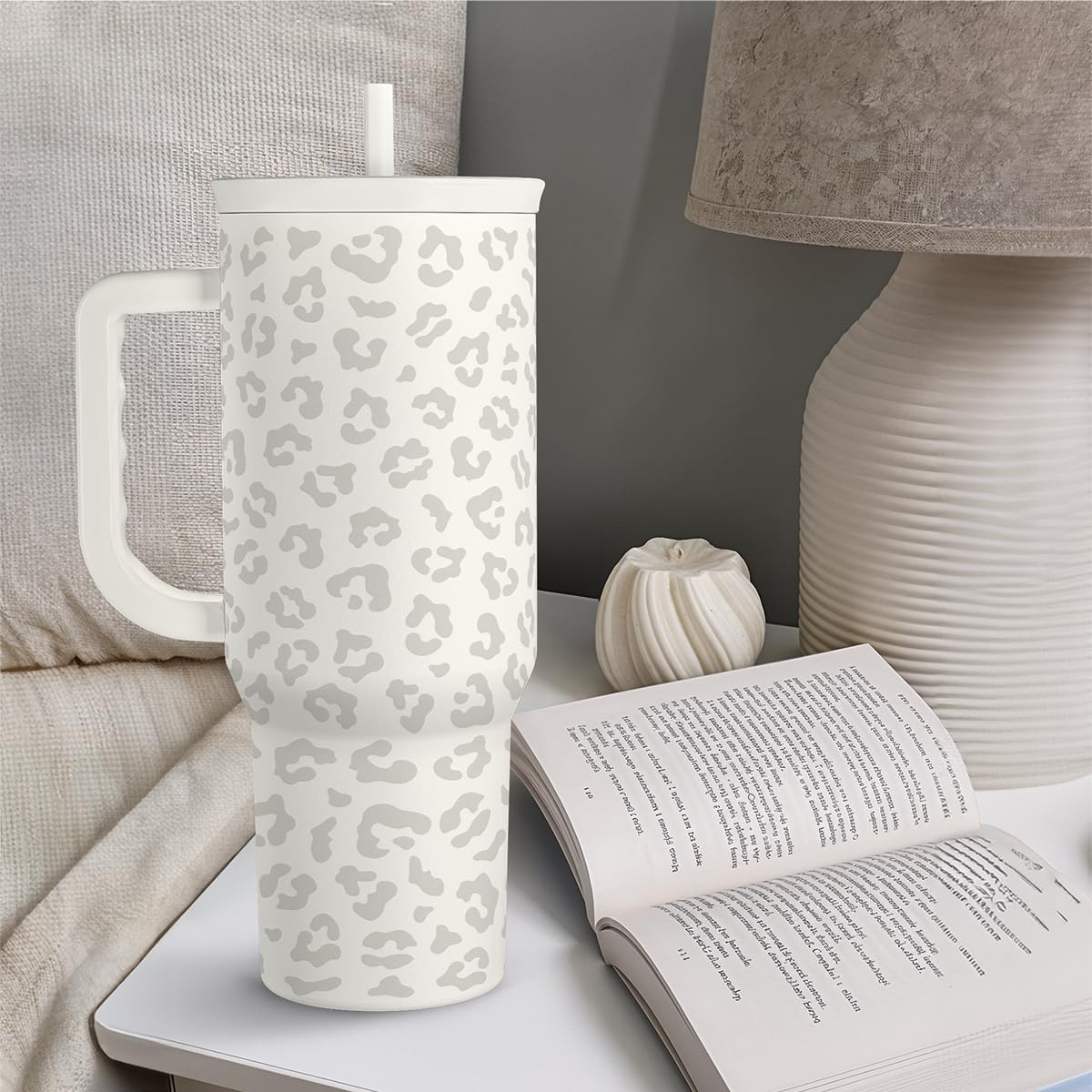 SANDJEST Leopard Tumbler gym and commute companion for busy routines.