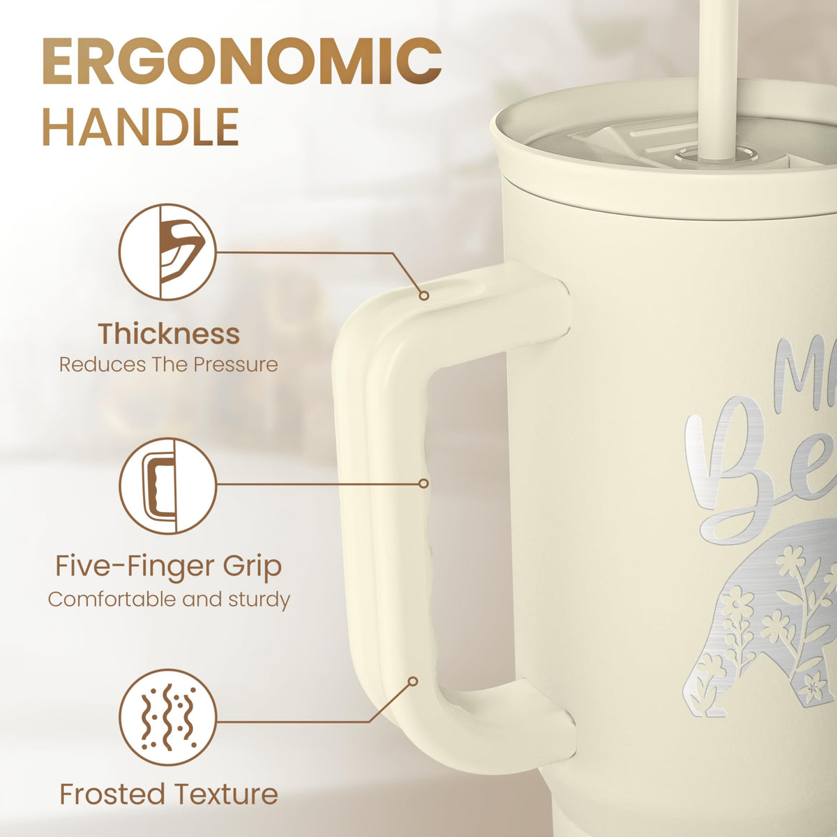 SANDJEST Mama Bear Cup 40oz ideal for busy days and commutes