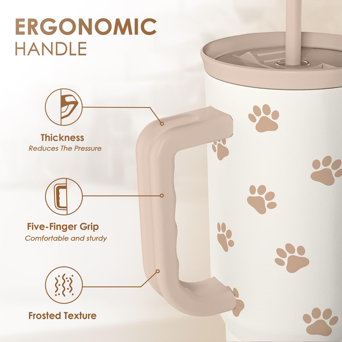 SandJest paw print tumbler front view highlighting stylish gift appeal