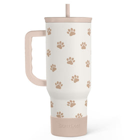 SandJest paw print tumbler with handle for effortless carry and hydration