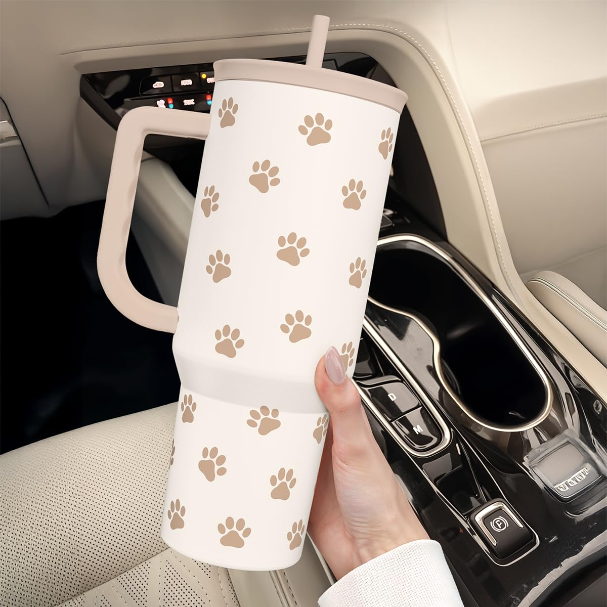 SandJest paw print tumbler stainless steel finish signaling lasting quality