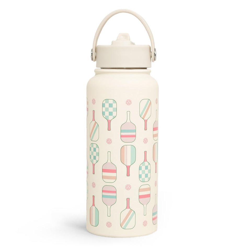 SANDJEST pickleball bottle with lid for secure on-the-go hydration.