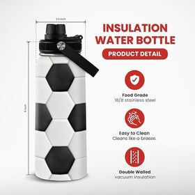 SANDJEST soccer water bottle 32oz insulated to keep drinks cool during practice