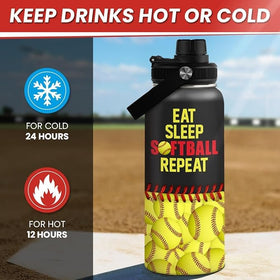 SANDJEST Softball Gift Water Bottle featuring ergonomic grip for easy handling
