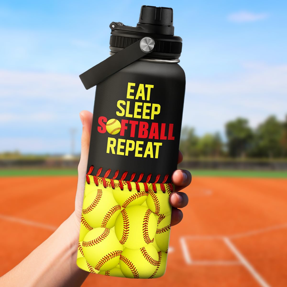 SANDJEST water bottle is travel-ready for athletes and fans