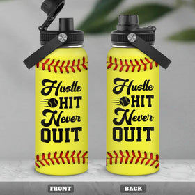 SANDJEST Softball Water Bottle vibrant design ideal for gifting