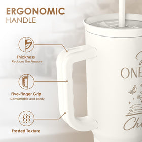 SANDJEST stainless-steel-insulated-40oz tumbler keeps beverages at the right temperature.
