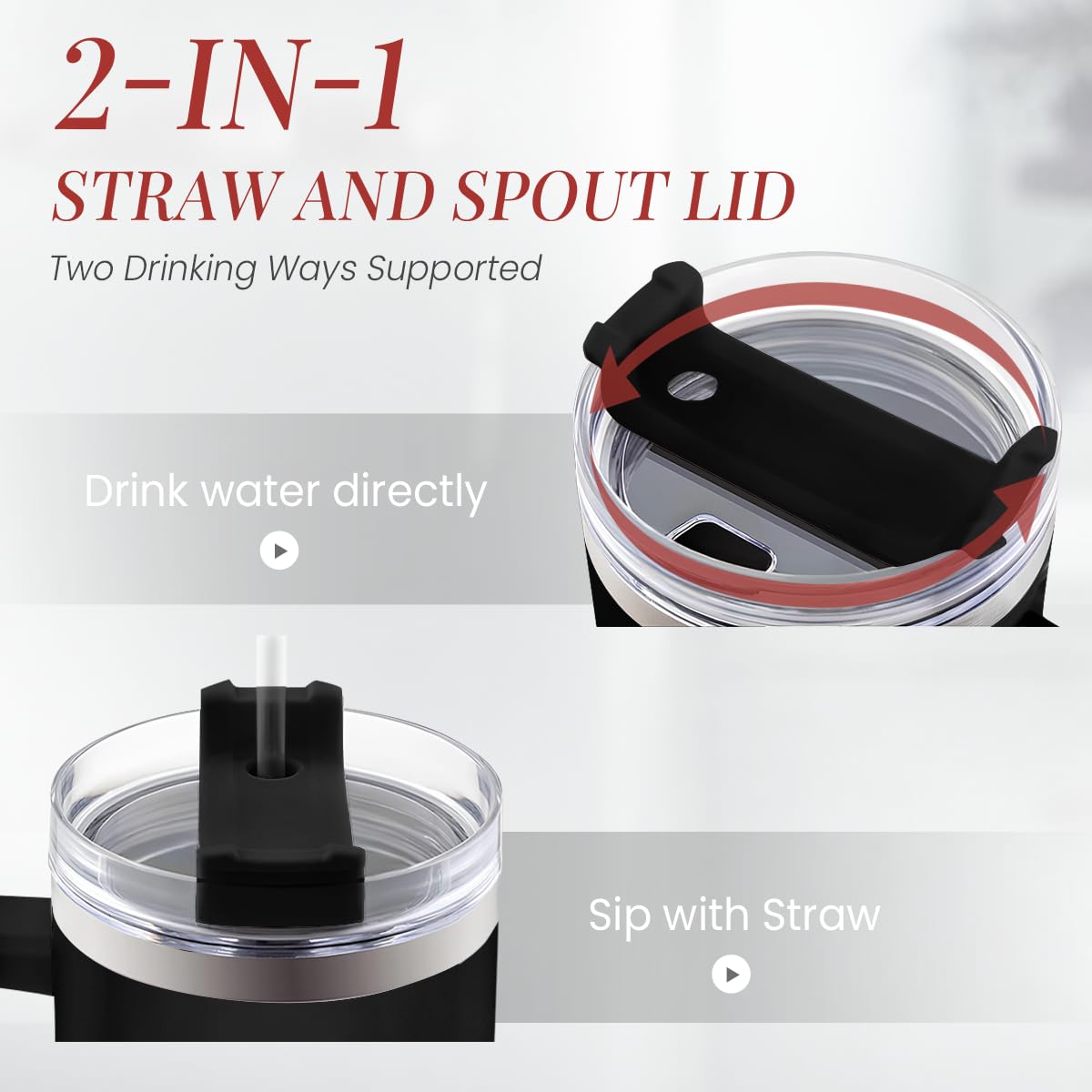 Ergonomic handle design on the SANDJEST tumbler for comfortable grip