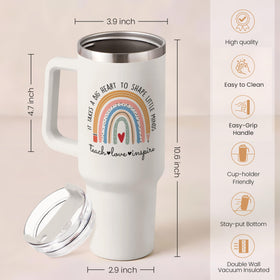 SANDJEST tumbler with handle portable design for office, gym, or travel.