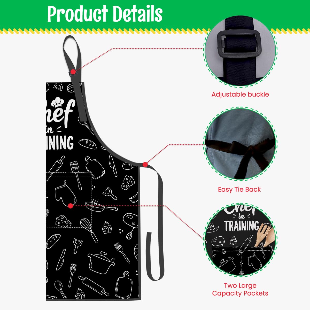 SANDJEST waterproof and durable kids apron designed for messy play