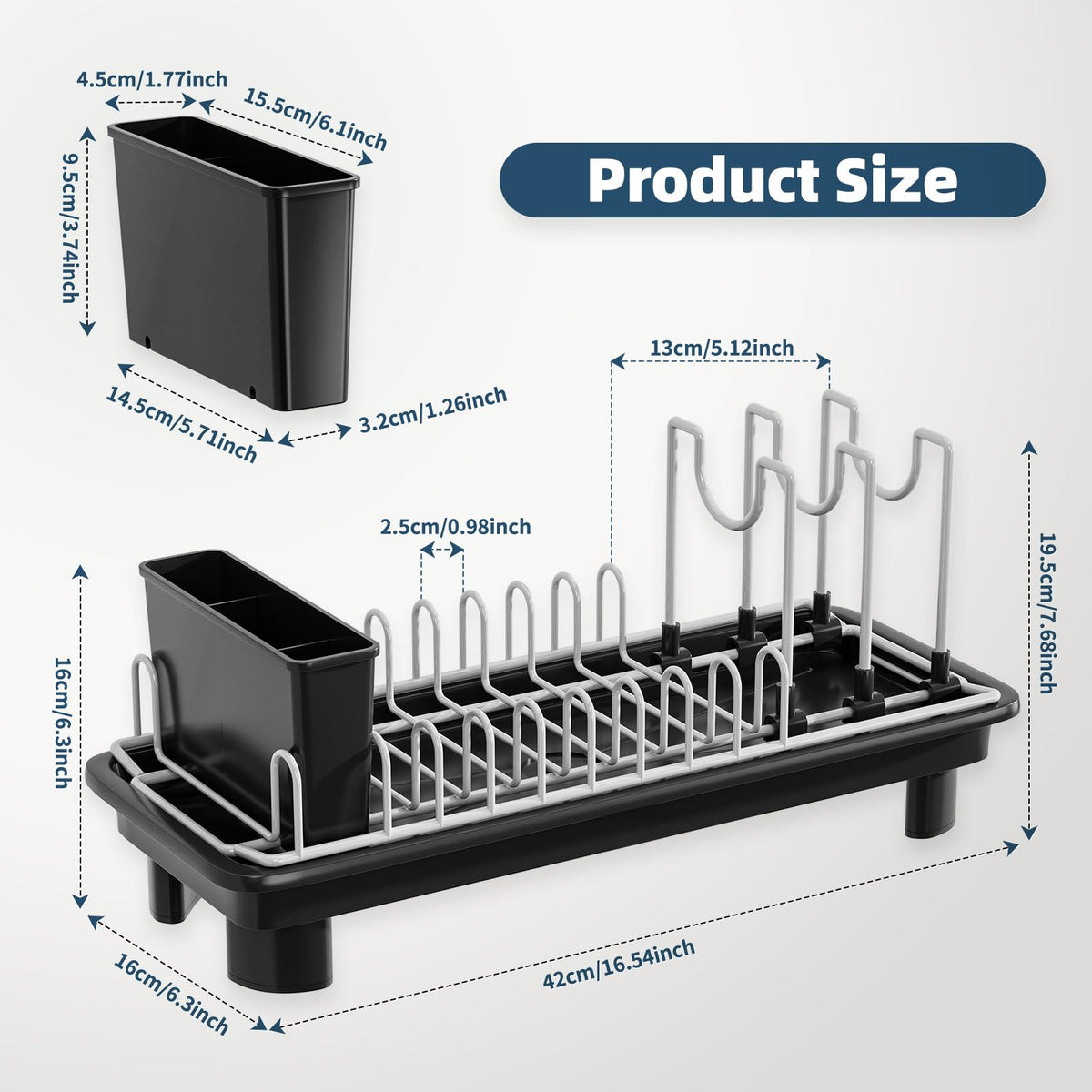 SanDream compact rack fits beside sink in small kitchens.