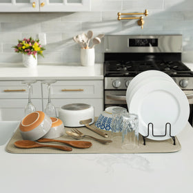 S&T INC. Mat under the dish rack catches drips and keeps surfaces smooth.