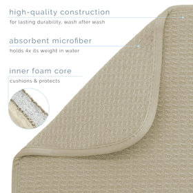 S&T INC. Reversible drying mat laid out for versatile countertop protection.