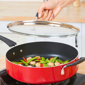 SANEMBER transparent glass lid for cast iron to monitor food