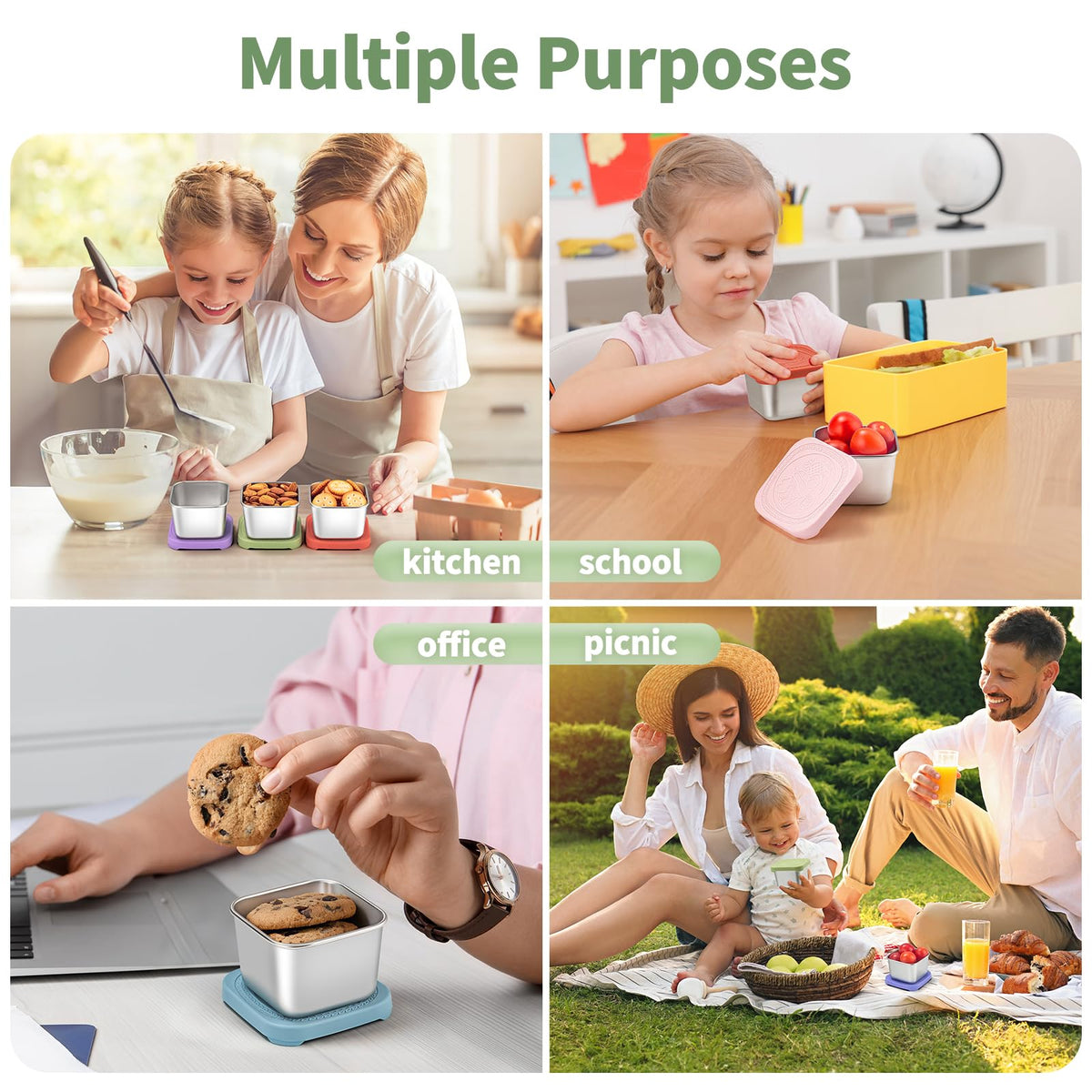 SANEXC dishwasher-safe and fridge-safe containers for easy cleanup and storage.