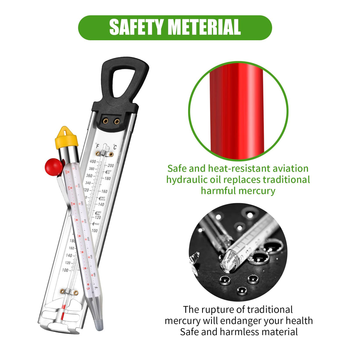 Sanfilix deep fry thermometer closeup with accurate readings