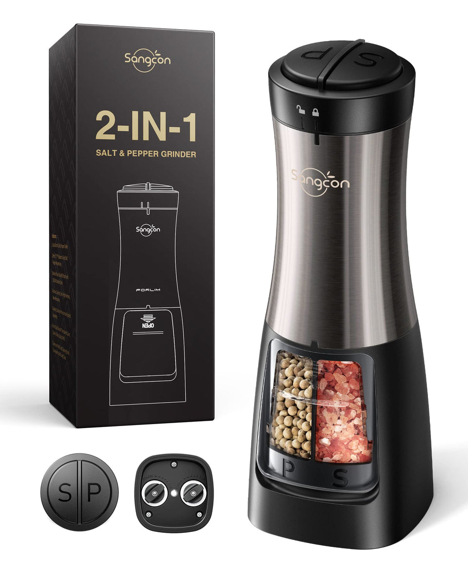 Sangcon 2-in-1 electric grinder top view ready for precise seasoning
