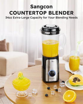 Sangcon 5 in 1 blender 34 oz pitcher ready for smoothies and juices