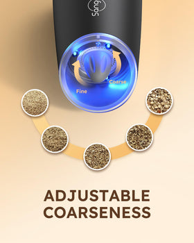 Sangcon adjustable ceramic coarseness knob for customizable grind