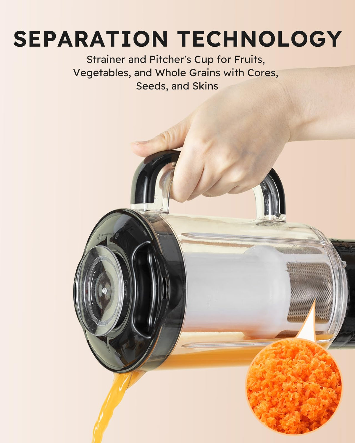 Sangcon blender easy-clean design simplifies rinsing and dishwasher-safe maintenance.