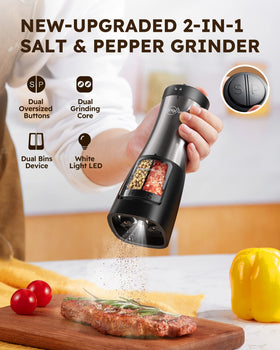 Sangcon electric salt grinder with light for accurate seasoning