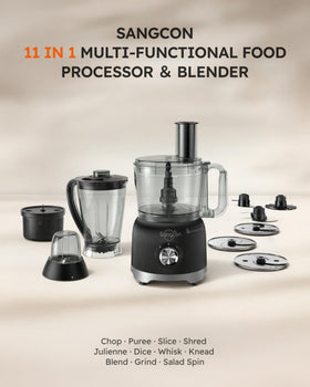 Sangcon food processor with two 8-cup bowls for bulk meal prep